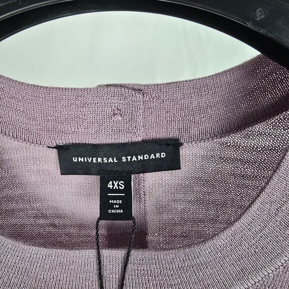 Universal Standard Dalia Mixed Media Top Merino Wool Top Elderberry 4XS (0-00) - Picture 6 of 12